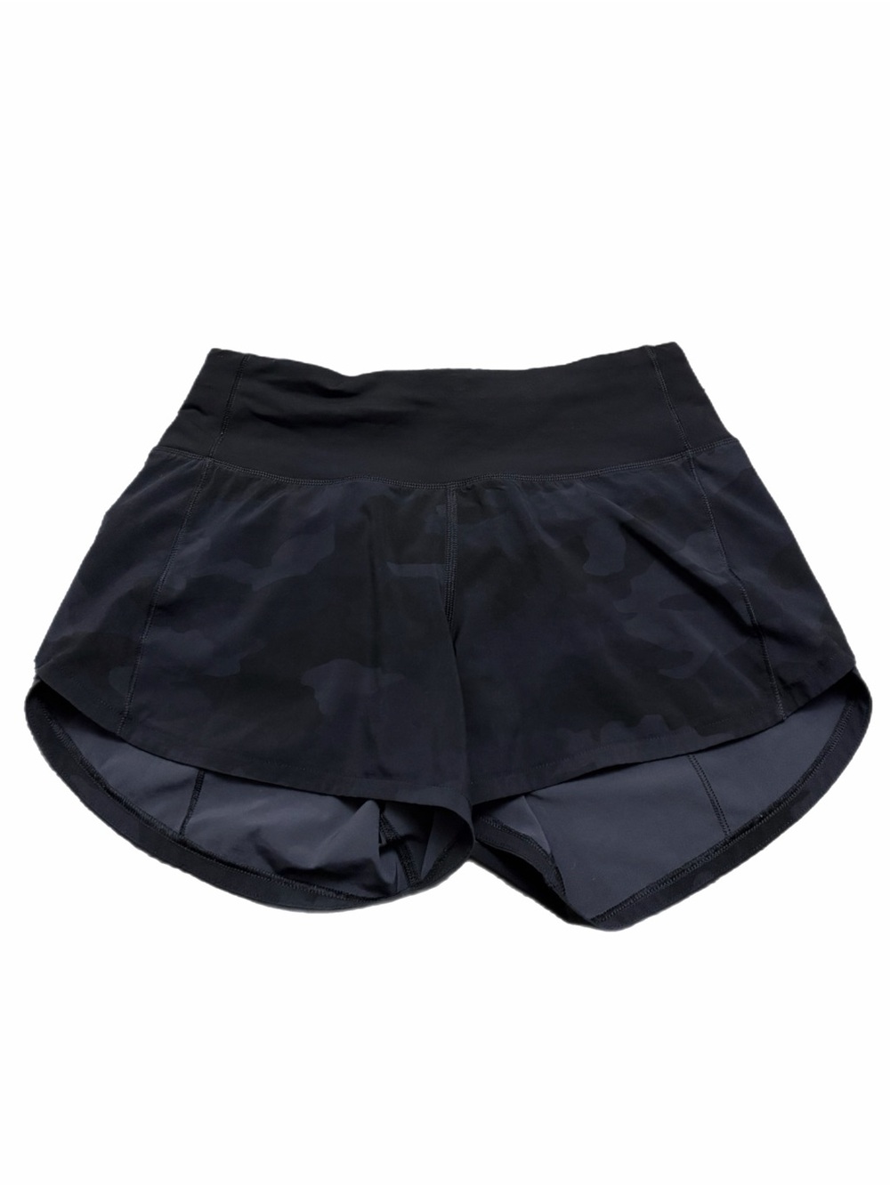 Lululemon Speed Up Mid-Rise Short 4" (Heritage 365 Camo Deep Coal Multi/Black) 2